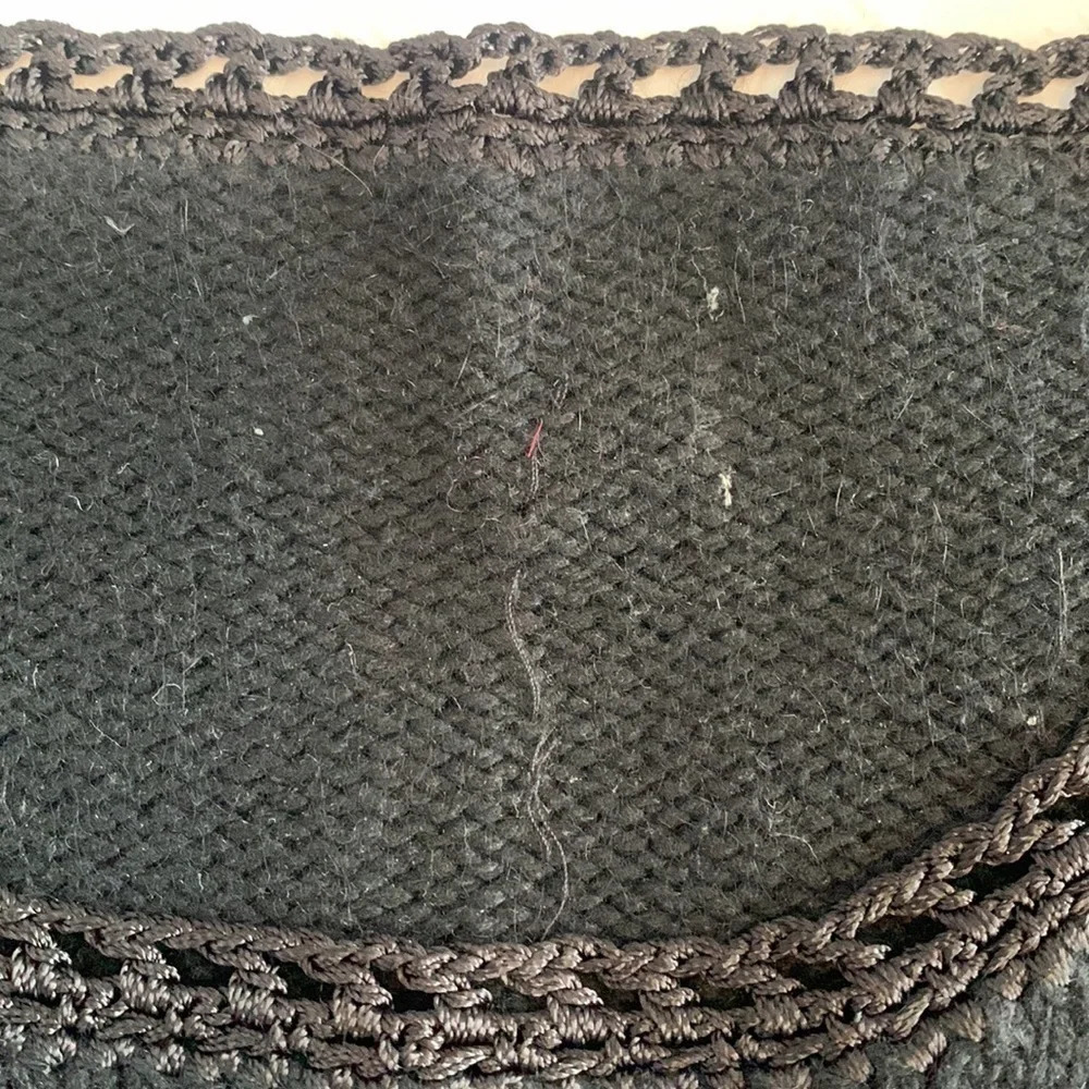 Christopher and Banks Silk Rabbit Angora Ditsy Pearl Dot Black Sweater Med/Large - Picture 8 of 13